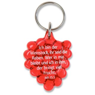 Schlüsselanhänger Weintraube mit dem Vers aus Johannes 15 5