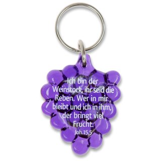 Schlüsselanhänger Weintraube mit dem Vers aus Johannes 15 5