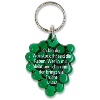 Schlüsselanhänger Weintraube mit dem Vers aus Johannes 15 5