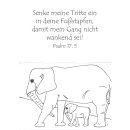 Ansicht Elefant mit Elefantenbaby und dem Vers aus Psalm 17 5