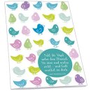 Motiv Vögel mit Bibelvers nach Matthäus 6,26