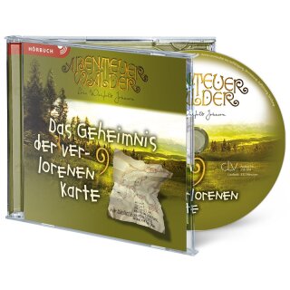 Geheimnisvolle Karte und Wald im Hintergrund