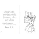 Ansicht Mädchen hängt Bild auf un der vers aus...