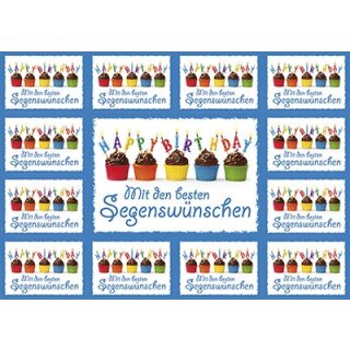 Aufkleber Grußkarte - Mit den besten Segenswünschen