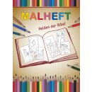 Aufgeschalgense Buch mit den Helden der Bibel