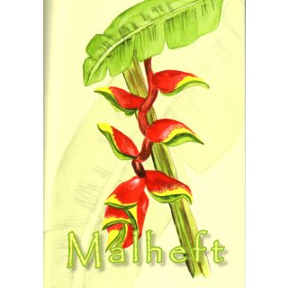 Malheft mit Exotischen Blüten