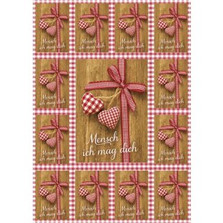 Aufkleber Grußkarte - Mensch, ich mag dich