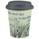 Becher aus Bambus mit farbigen Aufdruck und Tex von Franz...