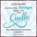 Vintage-Design mit Bibelvers aus Offenbarung 21,6