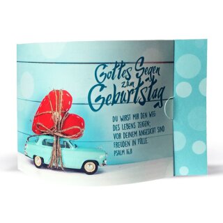 Geburtstagskarte mit Oldtimer und Herz