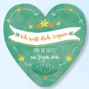 Pappherz in Turkis mit Bibeltext