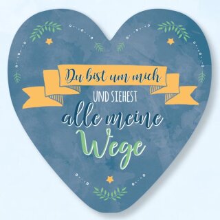 Pappherz in hellblau mit Bibeltext