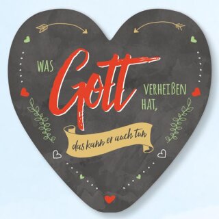 Pappherz in schwarz mit Bibeltext