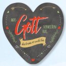 Pappherz in schwarz mit Bibeltext