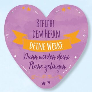 Pappherz in rose mit Bibeltext