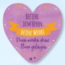 Pappherz in rose mit Bibeltext