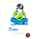 Junge sitzt auf dem Boden die Beine überkreuzt