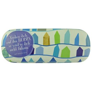 Ein mit Blumenmotiv Brillen Etui mit einem Segenswunsch aus der Bibel