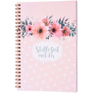 Spiralbuch mit Blumenmotiv