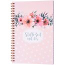 Spiralbuch mit Blumenmotiv
