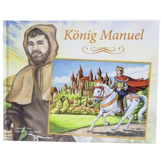 Ein König reitet auf dem Pferd im Hintergrund ein Schloß