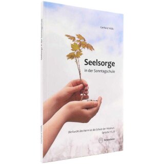 Buch Seelsorge in der Sonntagschule mit einer Jungen Pflanze in den Händen