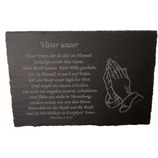 Das Vater unser auf Schiefertafel