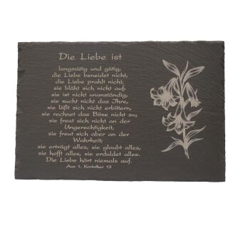 1. Korinther 13 auf Schiefertafel