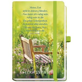 Noticbuch - mit Motiv Bank im Garten