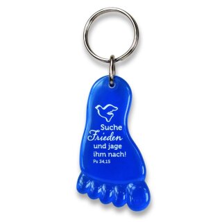 Fuß aus Acrylglas blau mit Jahreslosung 2019