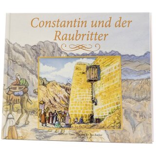 Ein Mann läßt sich ab am Seil bei einer Stadtmauer