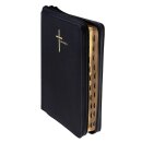 Schwarze Bibel leicht geöffnet