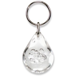 Schlüsselanhänger - Tropfen in transparent