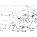 Ansicht der Hirte hütet die Schafe