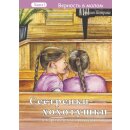 Zwei Mädchen kichern auf einer Kirchenbank