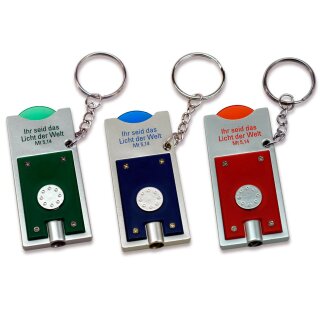 Schlüsselanhänger mit Einkaufswagenchip in 3 Farben