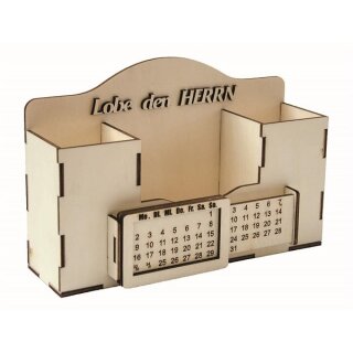 Schreibtischset mit Kalender aus Holz