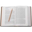 Aufgeschlagene Bibel mit Bleistift