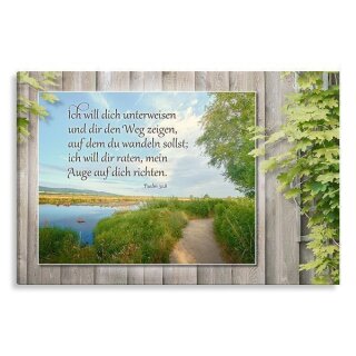 Pfad Holzoptik Bild auf Künstlerleinwand