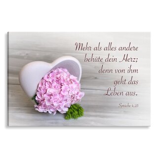 Motiv Herz mit Blumen auf Künstlerleinwand