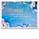 Fliese mit aufgedrucktem Text und Blumen