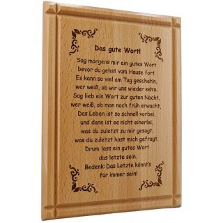 Holzwandbild - Das gute Wort