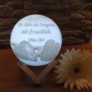 LED Kugel mit Herzen Motiv gedimmtes Licht