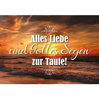 Dopelkarte zur Taufe - Alles Liebe und Gottes Segen zur Taufe