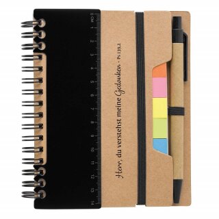 Multi Notizbuch mit Kugelschreiber in Schwarz