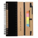 Multi Notizbuch mit Kugelschreiber in Schwarz