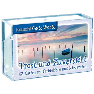 Klarsicht box mit Kärtchen Mativ Boot auf stiller See