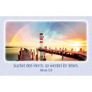 Kärtchen mit Bildmotiv und Spruch aus Amos 5,6