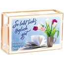 Klarsicht box mit Kärtchen mit Bibelversen