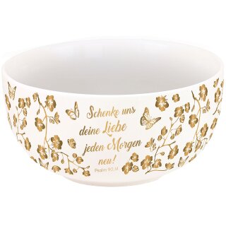 Gold Dekor Schale mit Rankenmuster Schenke uns deine Liebe